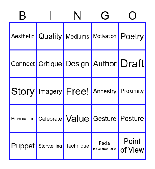 How We Express Ourselves Bingo Card