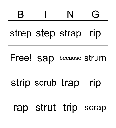 str Blends Bingo Card