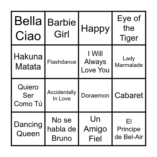 Bingo JCA BSO Bingo Card