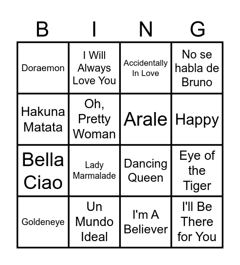 Bingo JCA Bandes Solores Bingo Card