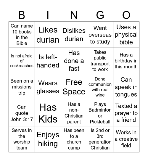 Easter Bingo Card