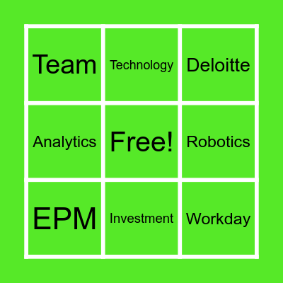 FT Talent Summit Bingo Card
