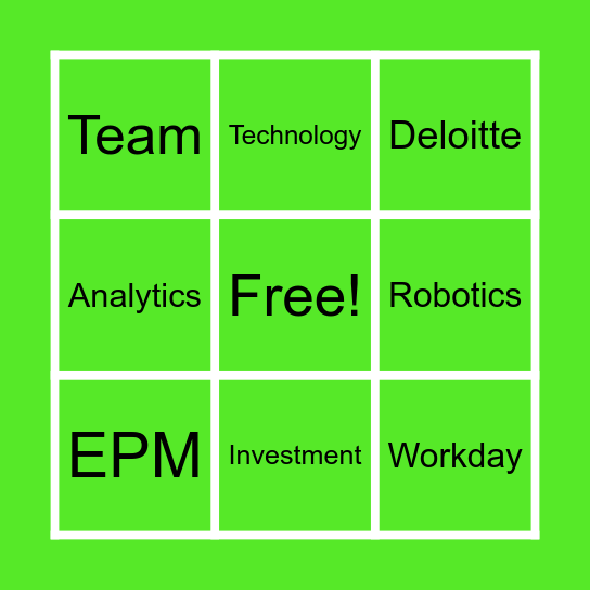 FT Talent Summit Bingo Card