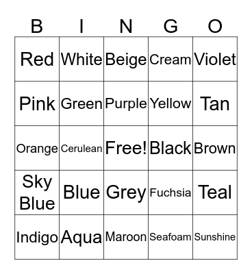 Test Bingo Card