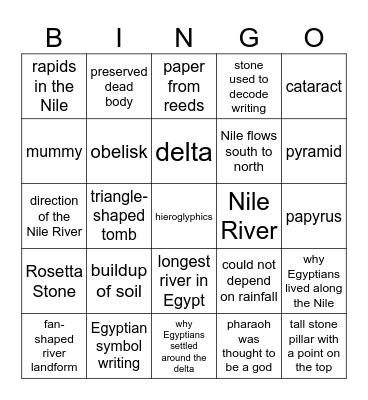 Unit 3 Bingo Card