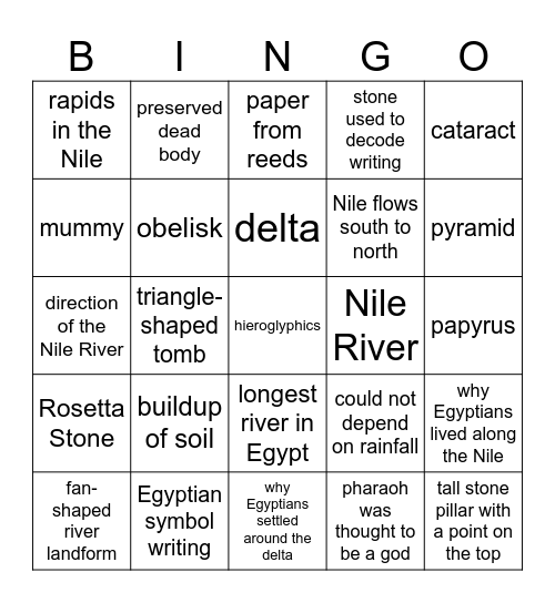 Unit 3 Bingo Card