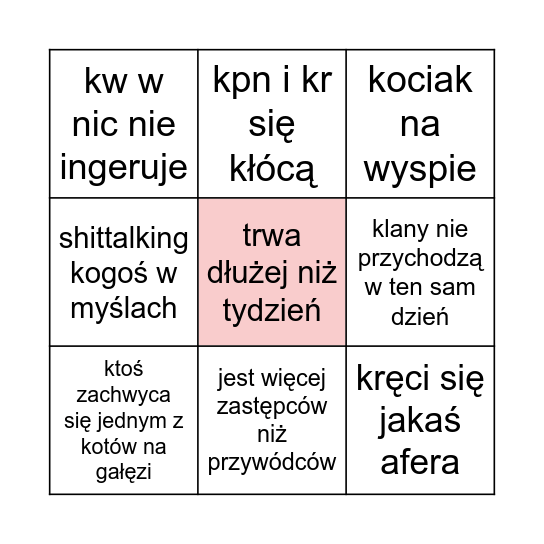 ZGROMADZENIE BINGO Card