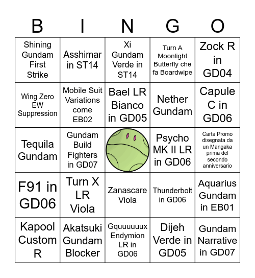 Gundam TCG Bingo Card