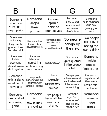ZATCIE Bingo Card