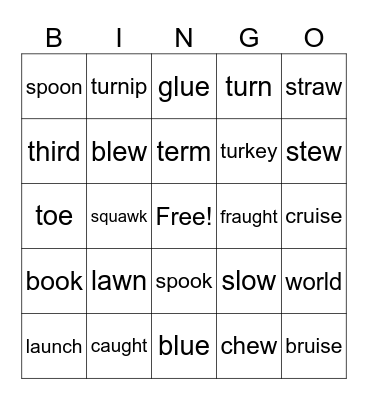 Review up to UFLI 93 Bingo Card