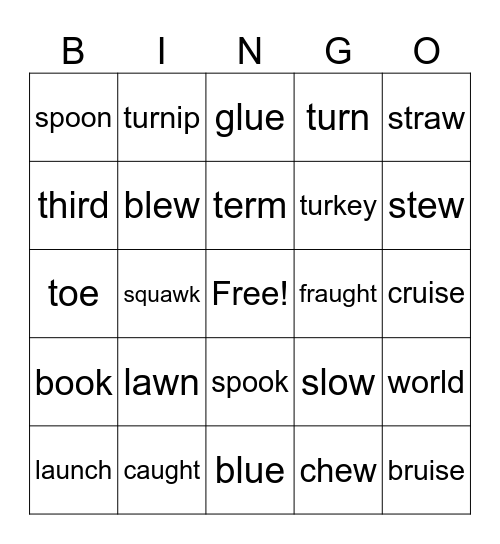 Review up to UFLI 93 Bingo Card