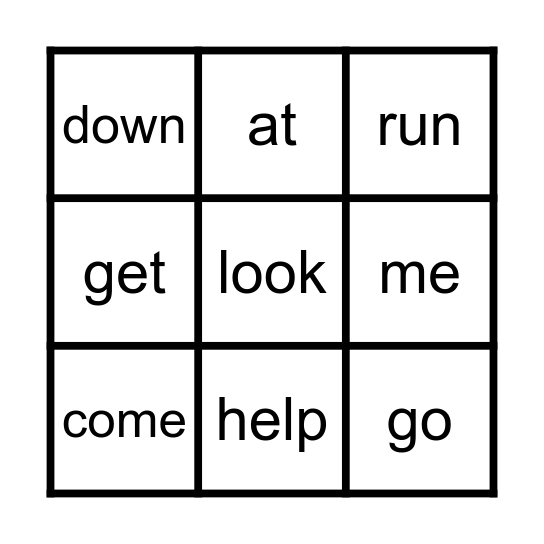 Sight Words (Blue 1) Bingo Card