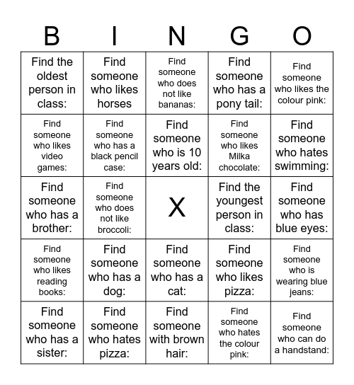 Find someone who Bingo Card
