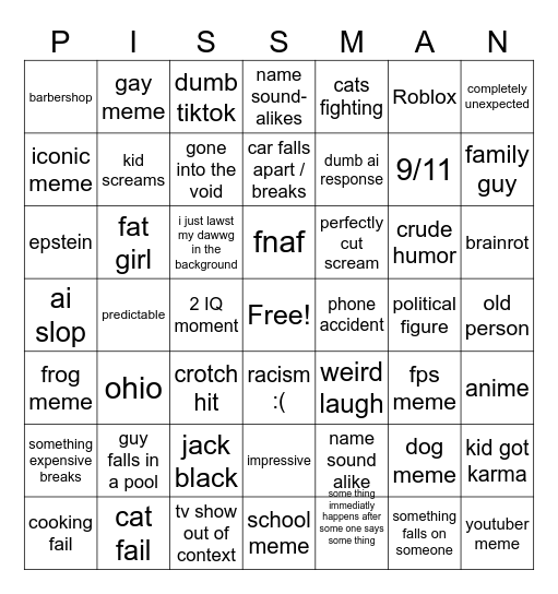 Meme bingo Card
