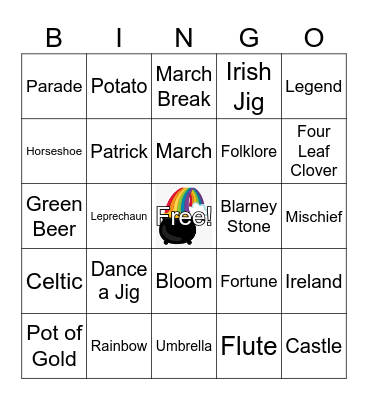 St. Patrick's Day Bingo Card