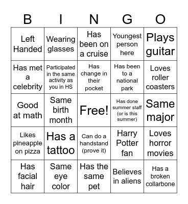 FIND SOMEONE WHO... Bingo Card
