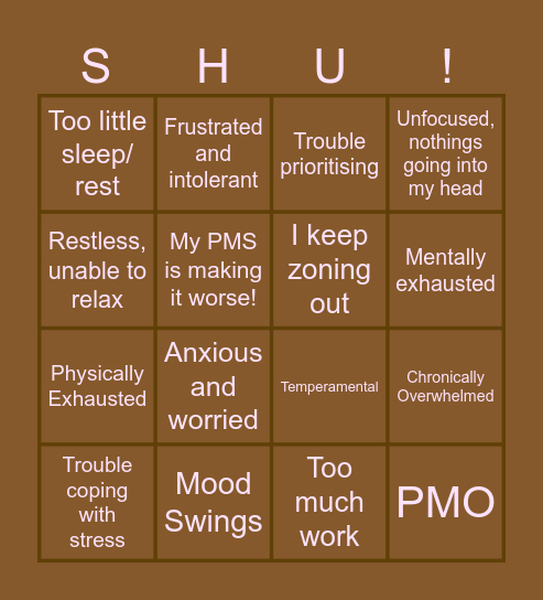 How Am I Feeling? Bingo Card