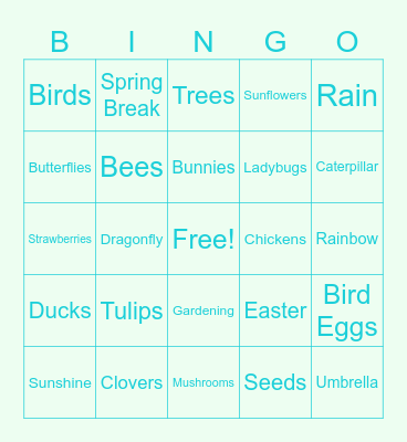 Spring Bingo Card