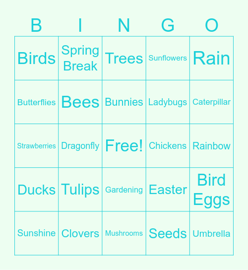 Spring Bingo Card