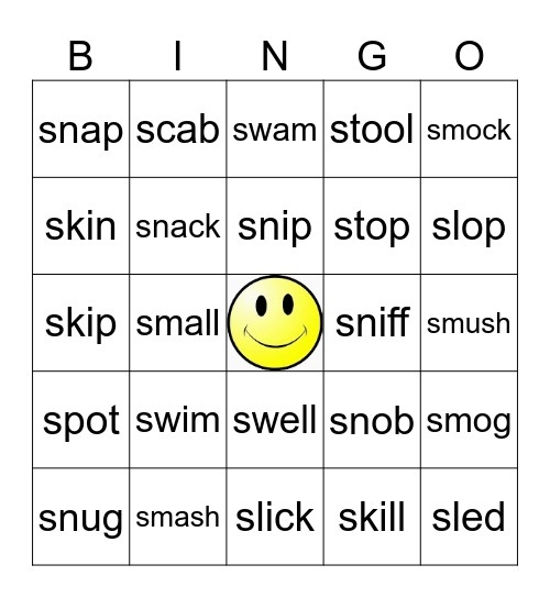 Word Bingo Card