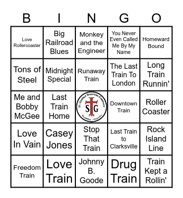 STG TRAIN SONGS Bingo Card