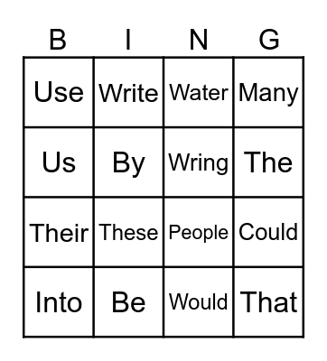 Sight Word 1st 100 Bingo Card
