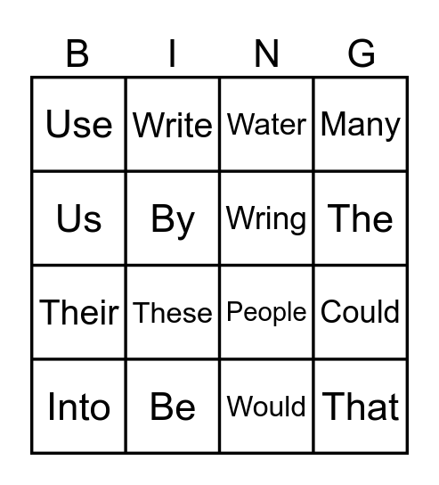 Sight Word 1st 100 Bingo Card