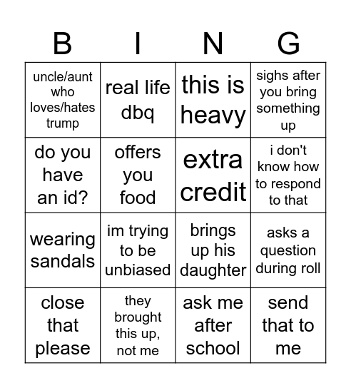 mr gillum bingo Card