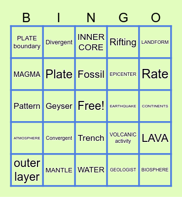PLATE Motion - SCIENCE Bingo Card