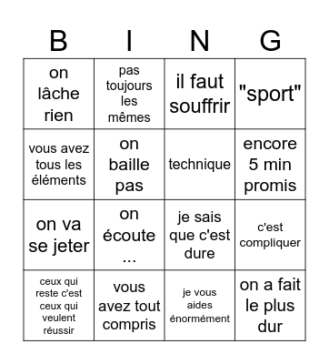 bingo boustani Bingo Card