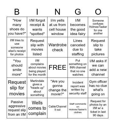 LTS Bingo Card