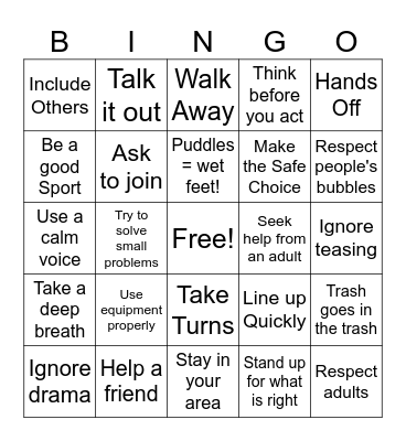 WITS Bingo Card