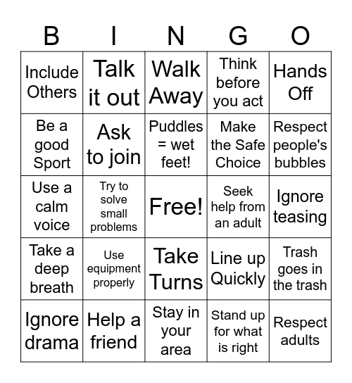 WITS Bingo Card