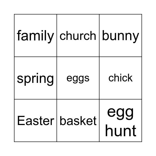 EASTER BINGO Card