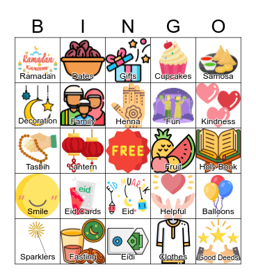 Eid-Ul-Fitr Bingo Card