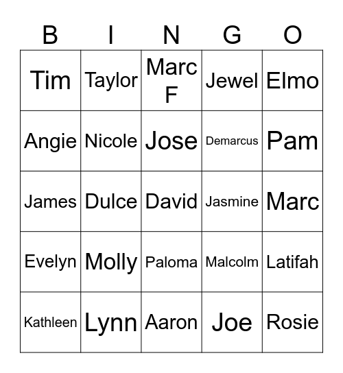 Human Bingo Card