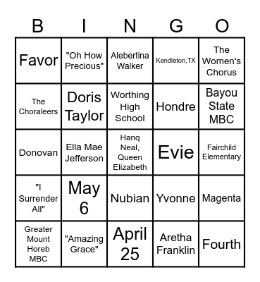 Celebrate Kathy Taylor Bingo Card