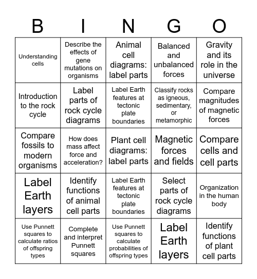 IXL Bingo Card Bingo Card