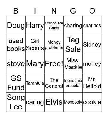 Horrible Harry and the Stolen Cookie Bingo Card