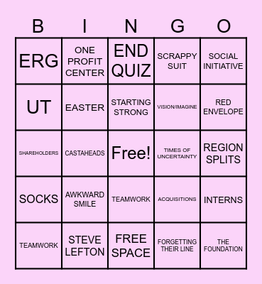 TOWN HALL Bingo Card