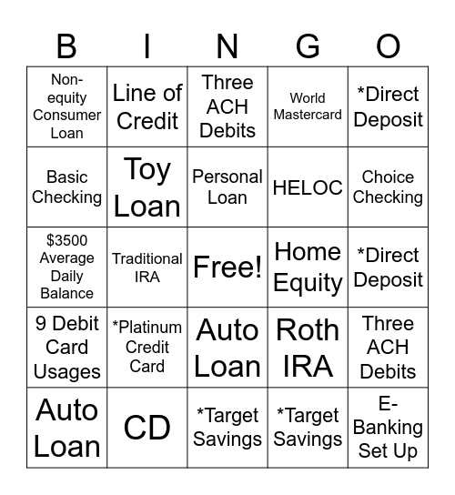 Product Pen Bingo Card