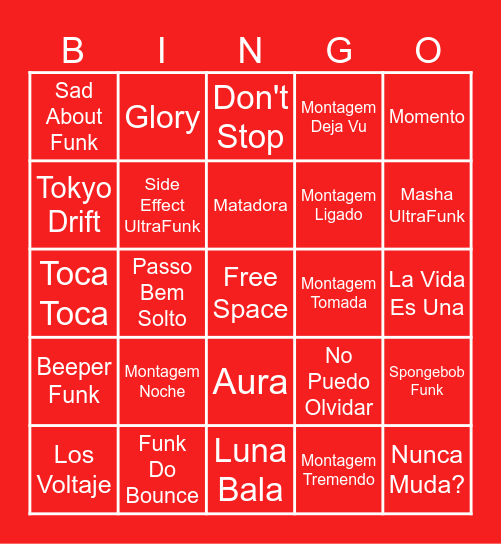 Phonk Bingo Card