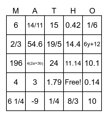 FLUENCY FRIDAY Bingo Card