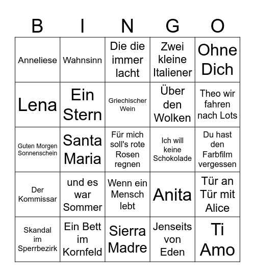 Havel Bingo Card
