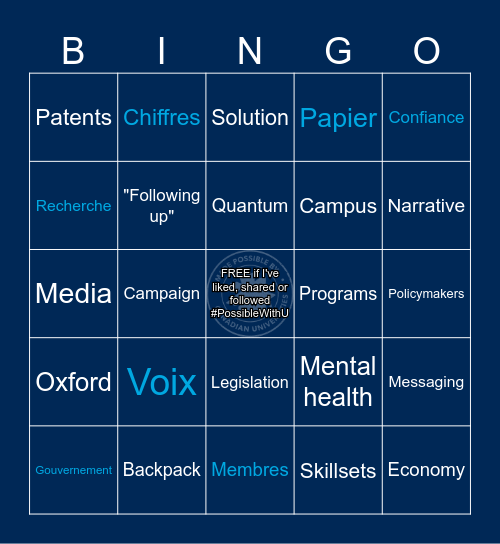 STRATEGIC PLAN Bingo Card