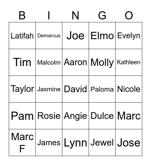 Human Bingo Card
