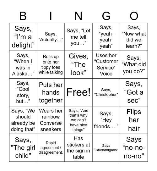 Amanda Does That! Bingo Card