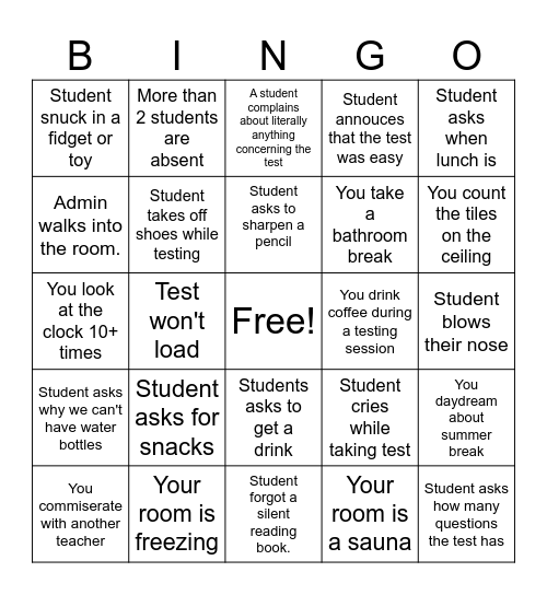 CMAS Teacher BINGO Card