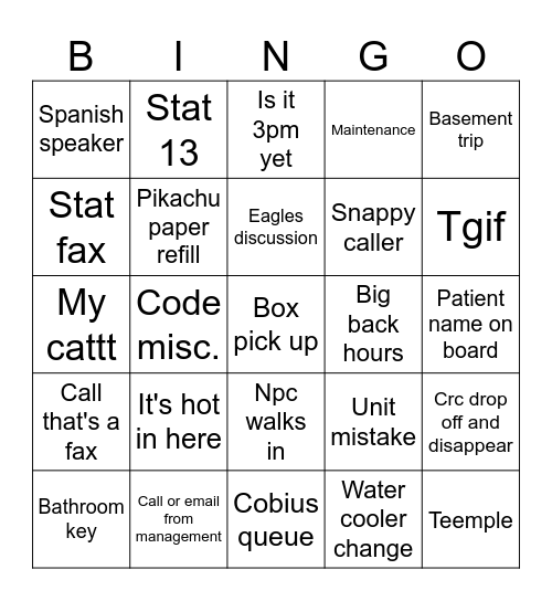 Office Bingo 3 Bingo Card