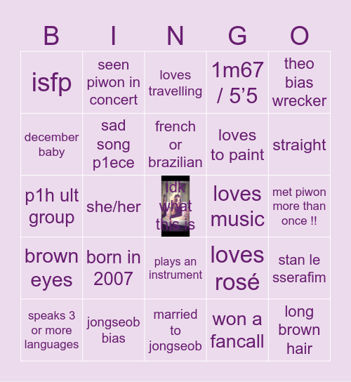 Emilie’s bingo <3 Bingo Card